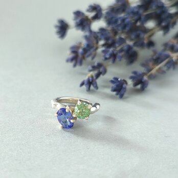 【1点もの】タンザナイト/トルマリン/パープル/グリーン/イヤーカフ/片耳/左右どちらでもOK/silver950の画像