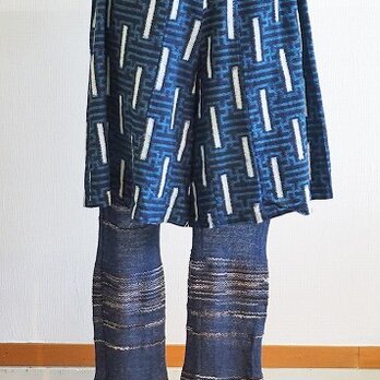 ショートパンツ 木綿絣をリメイク 幾何学文様　ps0001　/ kimono　着物リメイクの画像