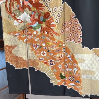着物リメイク暖簾、鳳凰、留袖、横〜115–丈〜133の画像