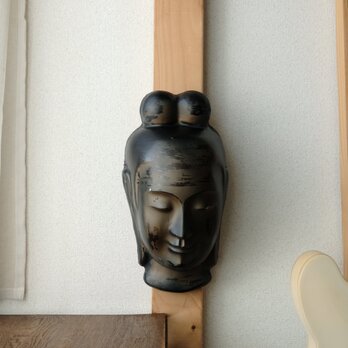味のあるお品物◆木製　仏面　観音様　インテリア　古民家　古道具　暮らしに　ビンテージ　昭和レトロの画像