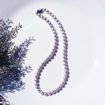 シルバーパール（淡水真珠）の一連ネックレス　～銀花の画像