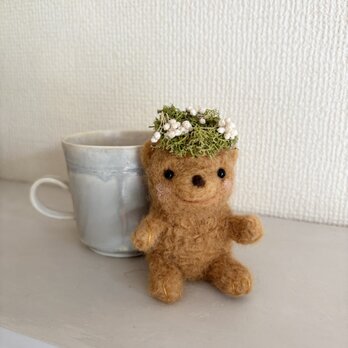再販✖️11　ちいさなテディベアと花かんむり　アプリコット　アロマフューザーのコピーの画像