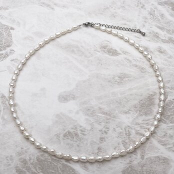 本真珠バロックパールネックレス 淡水パール 35cm 38cm 40cm 金属アレルギー ナチュラル 入学入園卒業卒園の画像