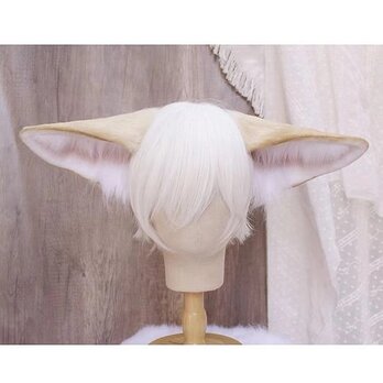 【受注生産】铃兰の耳カチューシャ 手作りリアルな毛皮のような ヘアアクセサリー シミュレーション動物の耳 ロリータの画像