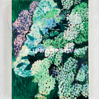 41×53㎝「紫陽花」P10・原画・油彩画の画像