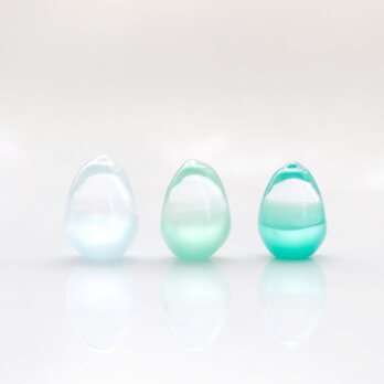 ガラスのプチオブジェ「虹の雫」3色セット ＊若葉と朝露＊