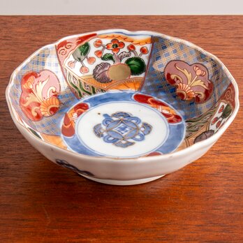 古伊万里 染錦草花文 なます皿 明治時代 E1220Fの画像
