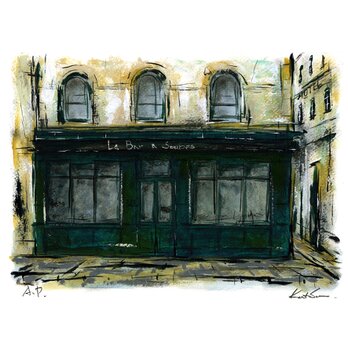 「Le Bar a Soupes」絵画 風景画 パリ 版画 インテリアアートの画像