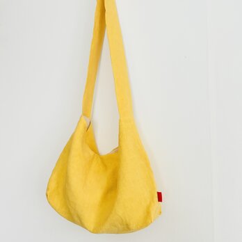 天日干しリネン斜め掛けbag　レモンの画像