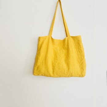 天日干しリネン肩掛けbag　レモンの画像