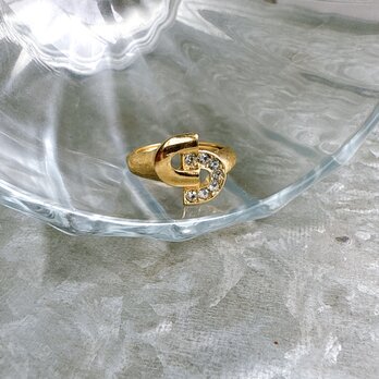 RA101-【 AVON 】エイボン・ヴィンテージリング 76 Gold Tone Rhinestones Spellboundの画像