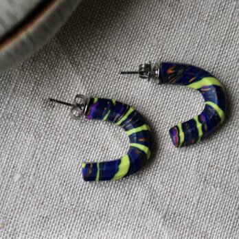 nijiピアス　navy kimidori gold purpleの画像