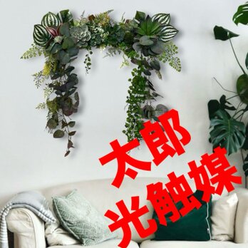 光触媒　人工観葉植物　ウォールグリーン　フェイクグリーン　壁掛け40540の画像