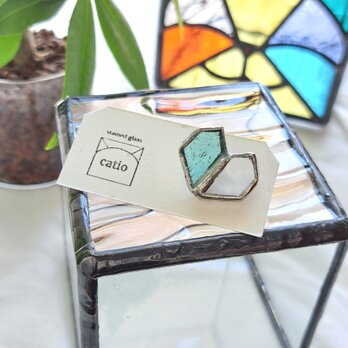 Heart petal Pierce/ aqua blue