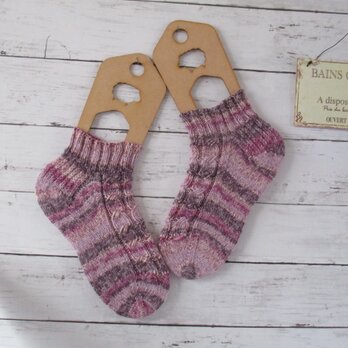　冷え取りソックス Rico Design Superba Bamboo 22 Berry Purple Mixの画像