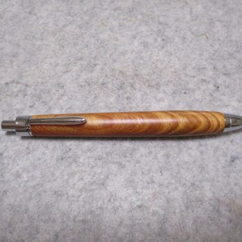 肥松(黒松)ジン　琥珀脂　出雲産樹齢300年　蜜蠟ワックス仕上げ　木軸シャープペンシル(ボールペン)　の画像