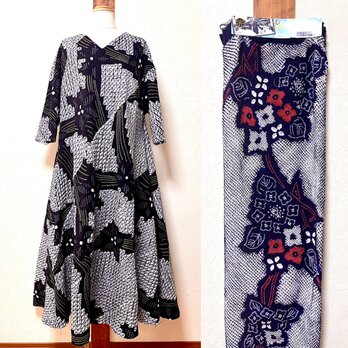 セミオーダー　有松絞り　浴衣リメイクワンピースの画像