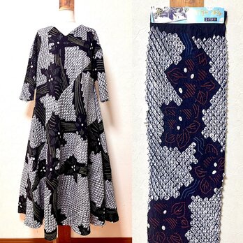 セミオーダー　有松絞り　浴衣リメイクワンピースの画像