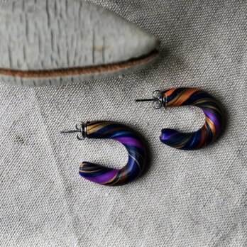 nijiピアス　navy purple gold orangeの画像