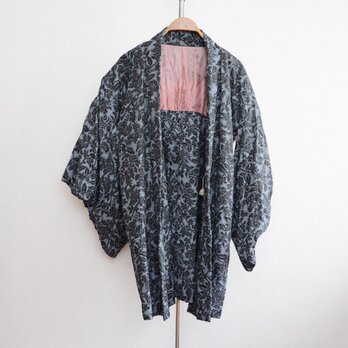 昭和ヴィンテージ花柄羽織｜刺繍裏地あり｜リメイク素材にもおすすめの画像
