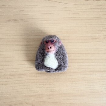 日常のニホンザルの顔ブローチの画像