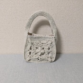 ✳ワンハンドルのミニバッグホワイトシルバー✳の画像