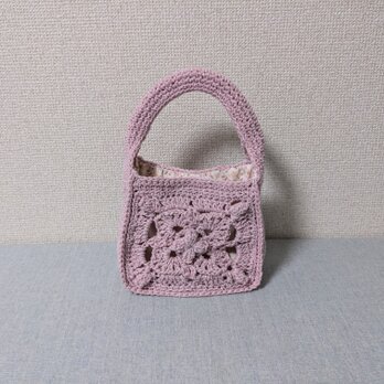 ✳ワンハンドルのミニバッグピンクシルバー✳の画像