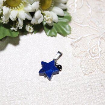 ステンレス製* 星形ラピスラズリ・モリオンのペンダントトップ2 ネックレス トップのみ 単品のコピーの画像