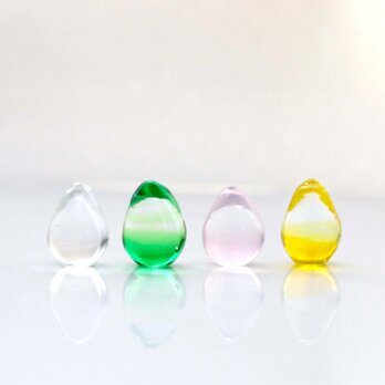 ガラスのプチオブジェ「虹の雫」4色セット ＊春の花畑＊の画像