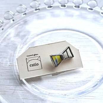 petit ribbon Pierce/ border yellowの画像