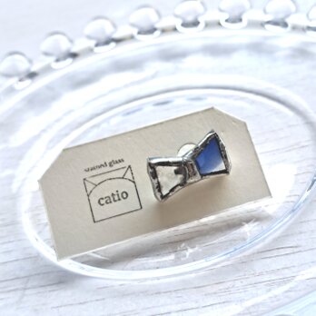 petit ribbon earring/ ice blueの画像