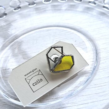 Heart petal earring/ lemon yellowの画像