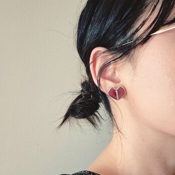 Heart petal earring/ smork pinkの画像