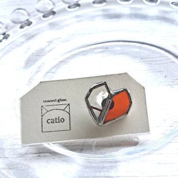 Heart petal earring/ orangeの画像