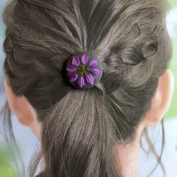 Always*送料無料＊パープルリースのヘアゴムの画像