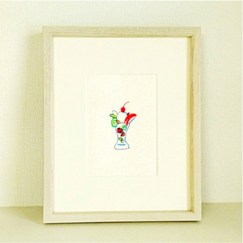 ドローイング作品｜原画「パフェ」※木製額縁入り（インチサイズ）の画像