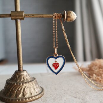 フランス製！マルティノ社 聖心メダイのハートネックレス　金アレ対応の画像