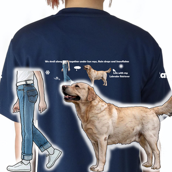オーダーメイド/うちの子/名入れ/全犬種対応/ドライTシャツ/オリジナル作成/犬/ワンコ/いぬ/ラブラドールの画像