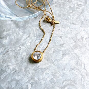 NA130-【 AVON 】エイボン・ヴィンテージネックレス Gold Tone Cubic Zirconiaの画像