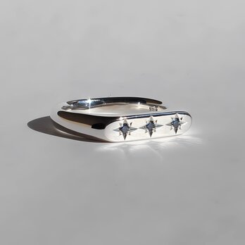 Triple Star Slice Ring (blue) / SV925の画像