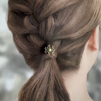 *Always* 再販＊ミルクティー色の小花ヘアゴムの画像