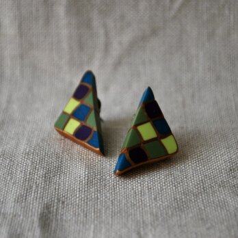 三角モザイクピアス　blue greenの画像