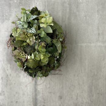 W25017  長くこのままアーティフィシャルフラワーのリース