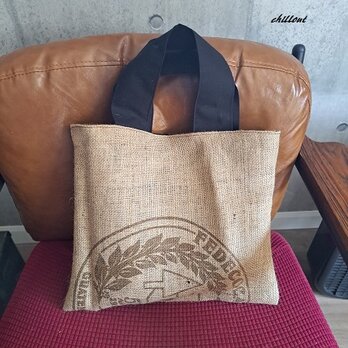 Coffee Hemp Bag：コーヒー麻袋バッグ：サークルロゴ【0881】の画像