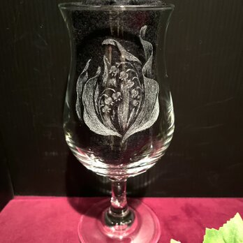すずらんのグラス〜手彫りガラス〜の画像