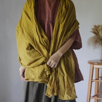 草木のcotton shawl / 柑子色の画像