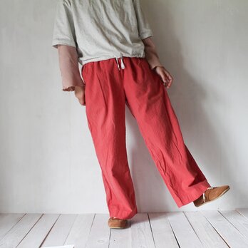 saji straight easypants / 紅梅色の画像