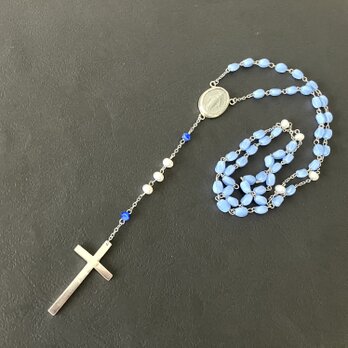 [フランス奇跡のメダイ] ロザリオnecklace - vintageガラス*SV 1点限りの画像