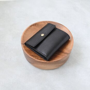 革の小さめ財布（ブラックN） /　コンパクトなお財布の画像