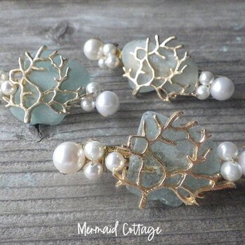 Seaglass and Coral reef 人魚の髪飾り☆バレッタの画像